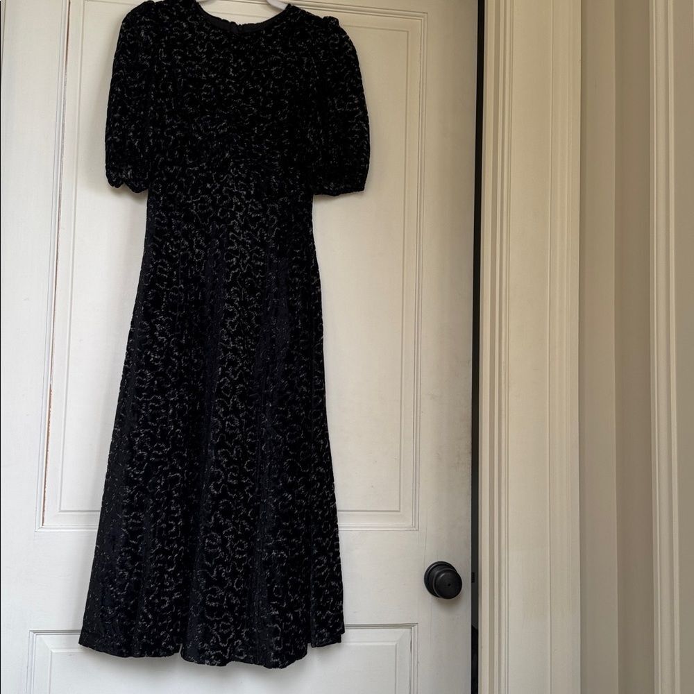 Like New Worn Once Beautiful Velvet Dress With Burnt Out Detail By Sea New York